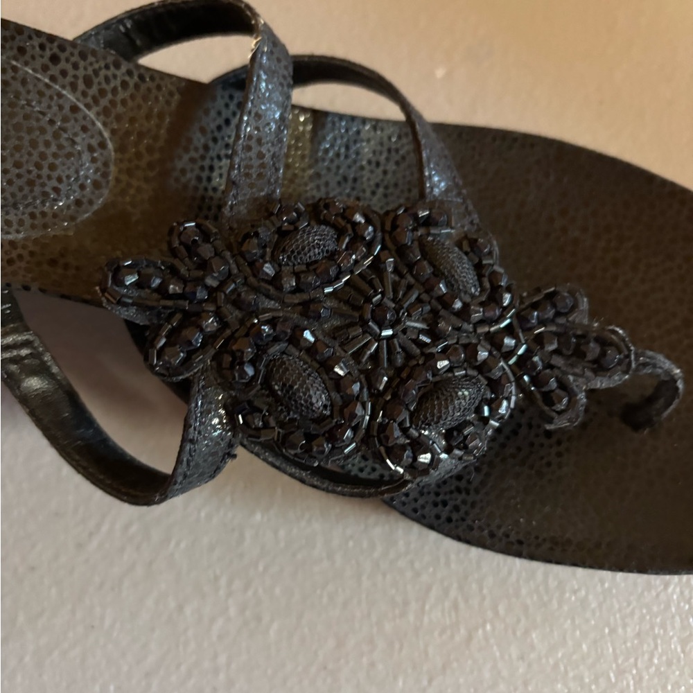 Kenneth Cole Reaction Black Embellished Sandals - Picture 4 of 7